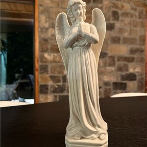 Elegant White Angel Figurine 12” Ceramic